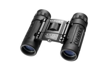 Image of Barska 8x21 LucidView Compact Folding Roof Prism Binoculars, Black, Clam Pack