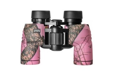 Image of Barska 8x30 Crossover Porro BaK-4 Prism Waterproof Binoculars, Mossy Oak Winter in Pink