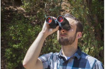 Image of Barska 8x42 X Trail Reverse Porro Prism Binoculars w/ Ruby Lens, Black - AB10174