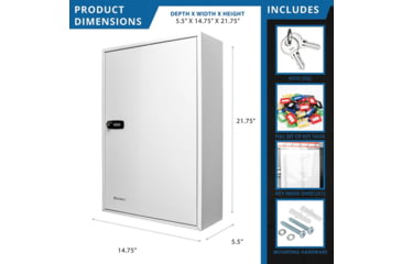 Image of Barska 200 Capacity Adjustable Key Cabinet