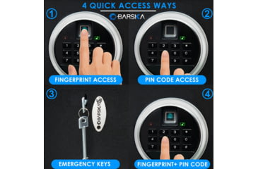 Image of Barska Biometric Keypad Rifle Safe, 5.51 Cubic Ft. Quick Security, Black, Large, AX13646