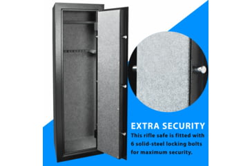 Image of Barska Biometric Keypad Rifle Safe, 5.51 Cubic Ft. Quick Security, Black, Large, AX13646