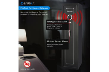 Image of Barska Biometric Keypad Rifle Safe, 5.51 Cubic Ft. Quick Security, Black, Large, AX13646