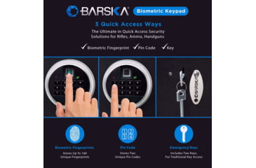 Image of Barska Biometric Keypad Rifle Safe, Black, 5.51 Cubic Ft., AX13646