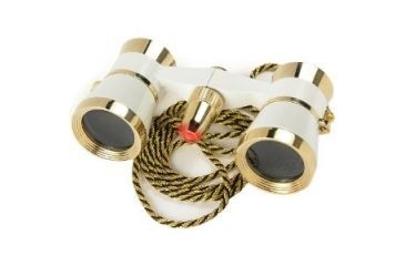 Image of Barska 3x25 Blue Line Opera Glass Theater Binoculars w/ Necklace and Pouch - Pearl White 