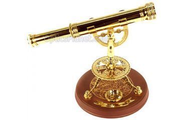 Image of Barska Blueline 25x30mm Spyscope AA10202 - Brass Spotting Scope w/ Mantelpiece Stand