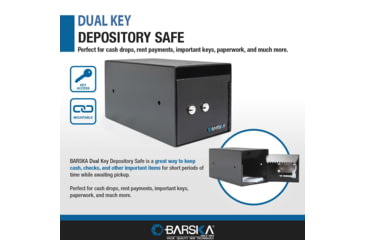 Image of Barska Dual Key Depository Safe, Drop Slot, Black, Small, AX13708