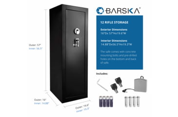 Image of Barska Extra Large Biometric Rifle Safe, Black AX11780