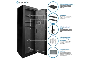 Image of Barska Extra Large Biometric Rifle Safe, Black AX11780