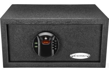 Image of Barska HQ100 Biometric Keypad Safe, 30 Fingerprint Memory, Steel, Black, Outer Dimensions-14.5 x 11.75 x 7 in AX12476