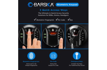 Image of Barska HQ900 Large Quick Access Keypad Biometric Rifle Safe, Black, AX12752
