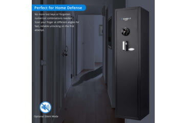 Image of Barska HQ900 Large Quick Access Keypad Biometric Rifle Safe, Black, AX12752