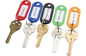 Image of Barska Individual Key Tags, Pack of 50, Removable Write-On Label, Assorted Colors, Tag Size - 2 x 0.19 x 0.88 in AF12496