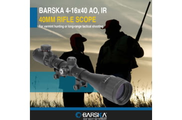 Image of Barska IR Dot Varmint Rifle Scope, 4-16x40mm AO, 25.4 mm Tube, Green/Red Mil Dot Reticle, Matte, Black, Small, AC13568