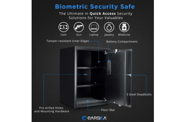 Image of Barska Large Biometric Fingerprint Scanner Safe, 14in x 13in x 19.75in Exterior AX11650