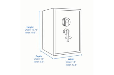 Image of Barska Large Biometric Fingerprint Scanner Safe, 14in x 13in x 19.75in Exterior AX11650