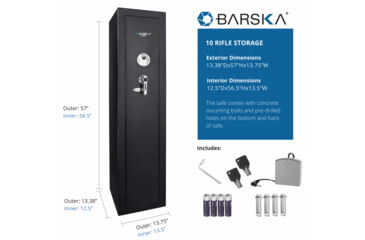 Image of Barska Large Biometric Rifle Safe, Black AX11898
