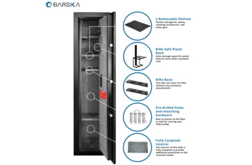 Image of Barska Large Biometric Rifle Safe, Black AX11898