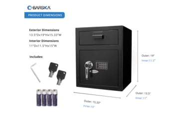 Image of Barska Large Keypad Depository Safe, Black AX11930
