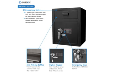 Image of Barska Large Keypad Depository Safe, Black AX11930