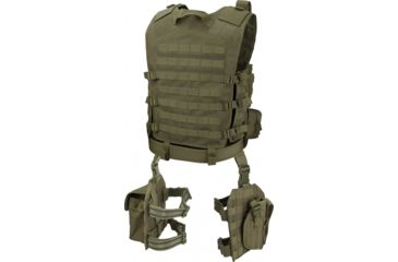 Image of Barska Loaded Gear VX-100 Tactical Vest w/Leg Platforms, OD Green, Large BI12330