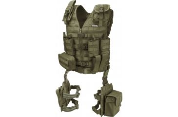Image of Barska Loaded Gear VX-100 Tactical Vest w/Leg Platforms, OD Green, Large BI12330