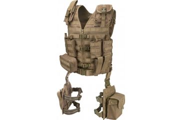 Image of Barska Loaded Gear VX-100 Tactical Vest w/Leg Platforms, Flat Dark Earth, Large BI12344