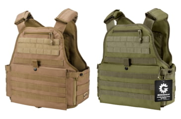 Image of Barska Loaded Gear VX-500 MOLLE Plate Carrier Tactical Vest, Flat Dark Earth, Green