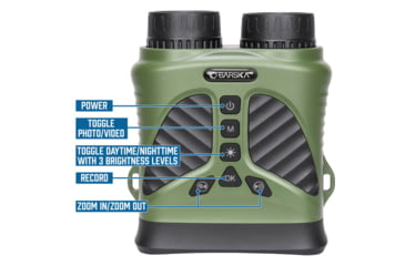 Image of Barska NV-2 10x43mm Night Vision Infrared Digital Binoculars, Matte Green, BQ14072