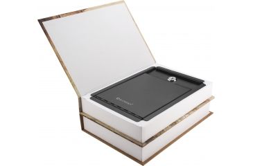 Image of Barska Paris and London Dual book Lock box Safe w/ Key Lock, Tan, Outer Size 7.5 x 3.5 x 10.5 in CB12470