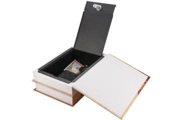 Image of Barska Paris and London Dual book Lock box Safe w/ Key Lock, Tan, Outer Size 7.5 x 3.5 x 10.5 in CB12470