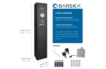 Image of Barska Quick-Access Biometric Rifle Safe, Matte Black, AX11652