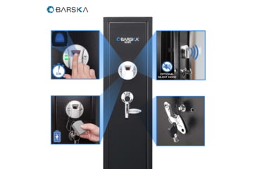 Image of Barska Quick-Access Biometric Rifle Safe, Matte Black, AX11652