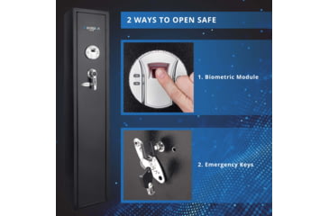 Image of Barska Quick-Access Biometric Rifle Safe, Matte Black, AX11652