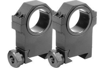 Image of Barska Rifle Scope Rings - 30mm w/ 1in Insert, Extra High Height, Matte Black, HD Weaver Style - AI11063