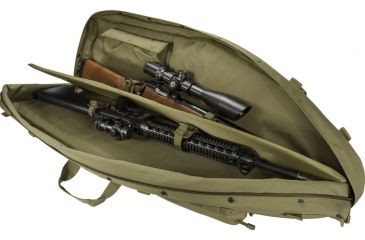 Image of Loaded Gear RX-600 46 in Tactical Dual Rifle Bag, Padded Center Divider, 4 Zippered Pockets, OD Green BI12554