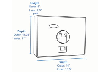 Image of Barska Top Open BioMetric Safe, Black, 14.75x11.25x5in Exerior AX11556