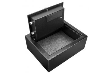 Image of Barska Top Open Keypad Safe, Low Battery Alert, 12 Gauge Sheet Steel Construction, Black, Outer Size 12 x 9.5 x 4.5 in AX12622