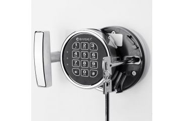 Image of Barska White Keypad Jewelry Safe, Dark Interior, Steel, White, Outer Size 18 x 14 x 17.5 in AX12732