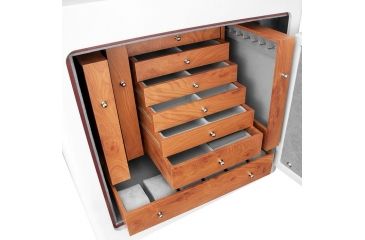 Image of Barska White Keypad Jewelry Safe, Fireproof, Motion Sensor Light Interior, White, External Size 18 x 14 x 17.5 in AX12672