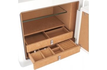 Image of Barska White Keypad Jewelry Safe Tan Interior, White, Medium AX13104