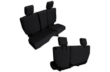 Image of Bartact Jeep JKU Seat Covers Rear Split Bench 2008-2010 Wrangler JKU Baseline Performance, Black, JKBC0810R4B