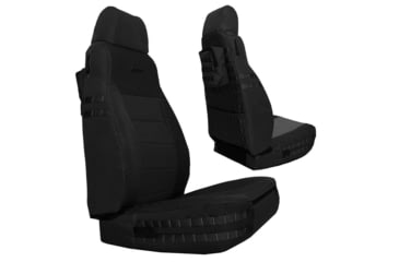 Image of Bartact Jeep TJ Seat Covers Front 2003-2006 Wrangler TJ Tactical Series, Black/Black, TJSC0306FPBB