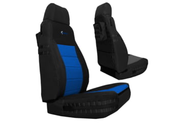 Image of Bartact Jeep TJ Seat Covers Front 2003-2006 Wrangler TJ Tactical Series, Black/Blue, TJSC0306FPBU