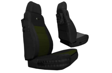 Image of Bartact Jeep TJ Seat Covers Front 1997-2002 Wrangler TJ Tactical Series, Black/Olive Drab, TJSC9702FPBO