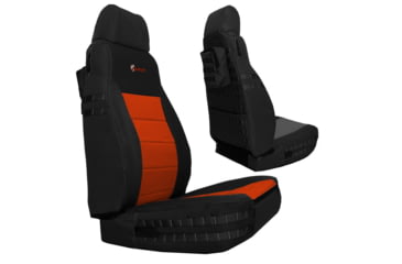 Image of Bartact Jeep TJ Seat Covers Front 2003-2006 Wrangler TJ Tactical Series, Black/Orange, TJSC0306FPBN