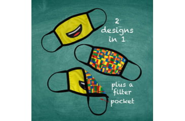 Image of Bartact Kids Reversible 2 Ply Polyester Reusable Washable Face Mask Cover w/ Filter Slot, Small, Lego Mini Figure, FMLEGO