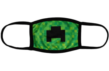 Image of Bartact Kids Reversible 2 Ply Polyester Reusable Washable Face Mask Cover w/ Filter Slot, Small, Minecraft Creeper, FMMNCRFT