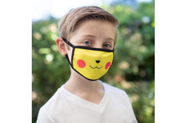 Image of Bartact Kids Reversible 2 Ply Polyester Reusable Washable Face Mask Cover w/ Filter Slot, Small, Pokemon Pikachu, FMPOKEMN