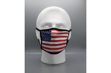 Image of Bartact Reversible 2 Ply Polyester Reusable Washable Face Mask Cover w/ Filter Slot, Large, Thin Blue Line American Flag, FMUSATBL